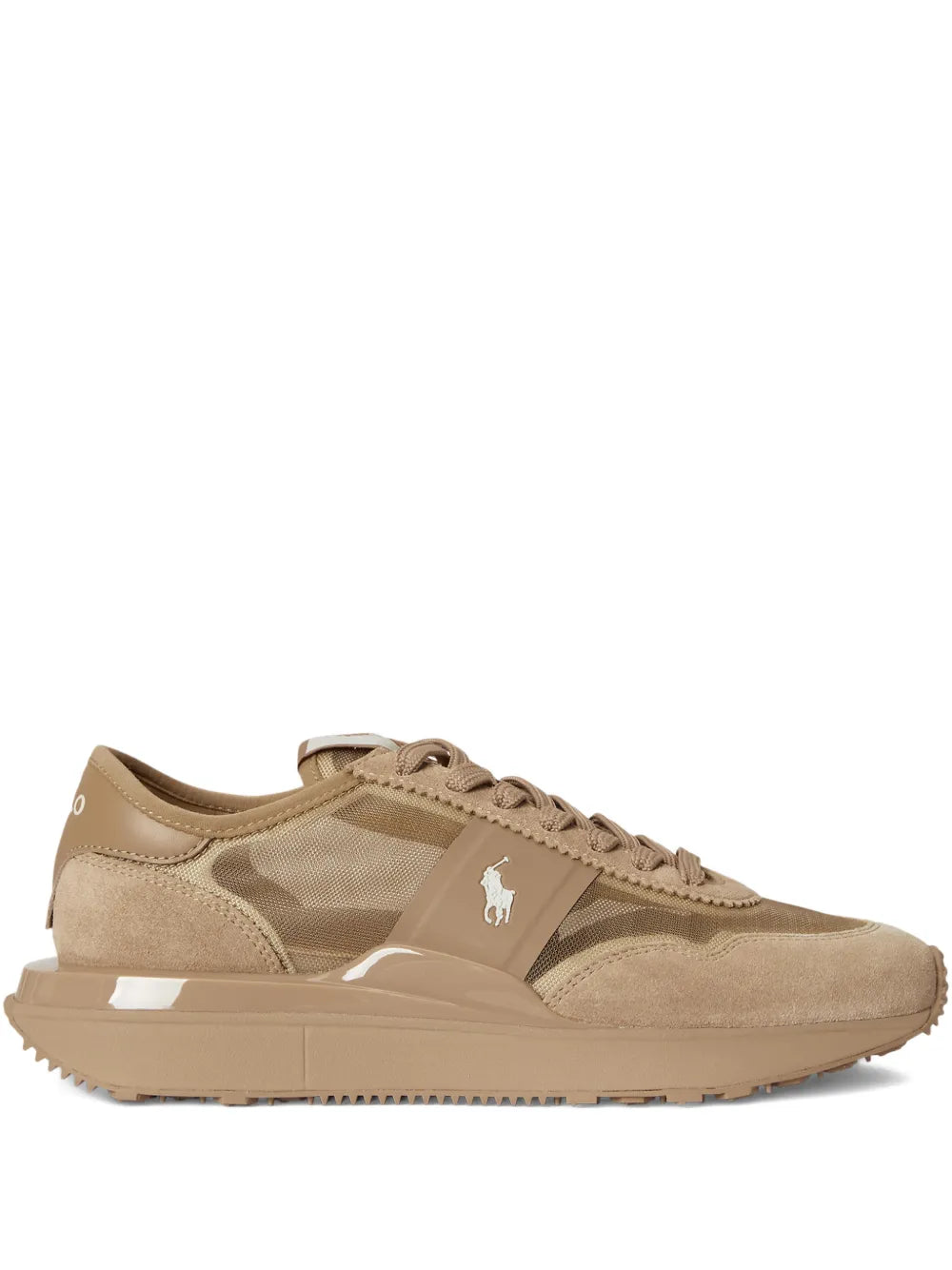Polo Ralph Lauren Train 89 Mesh Suedetrainers — Brown — Size US M 3.5 - US W 5 — Front View