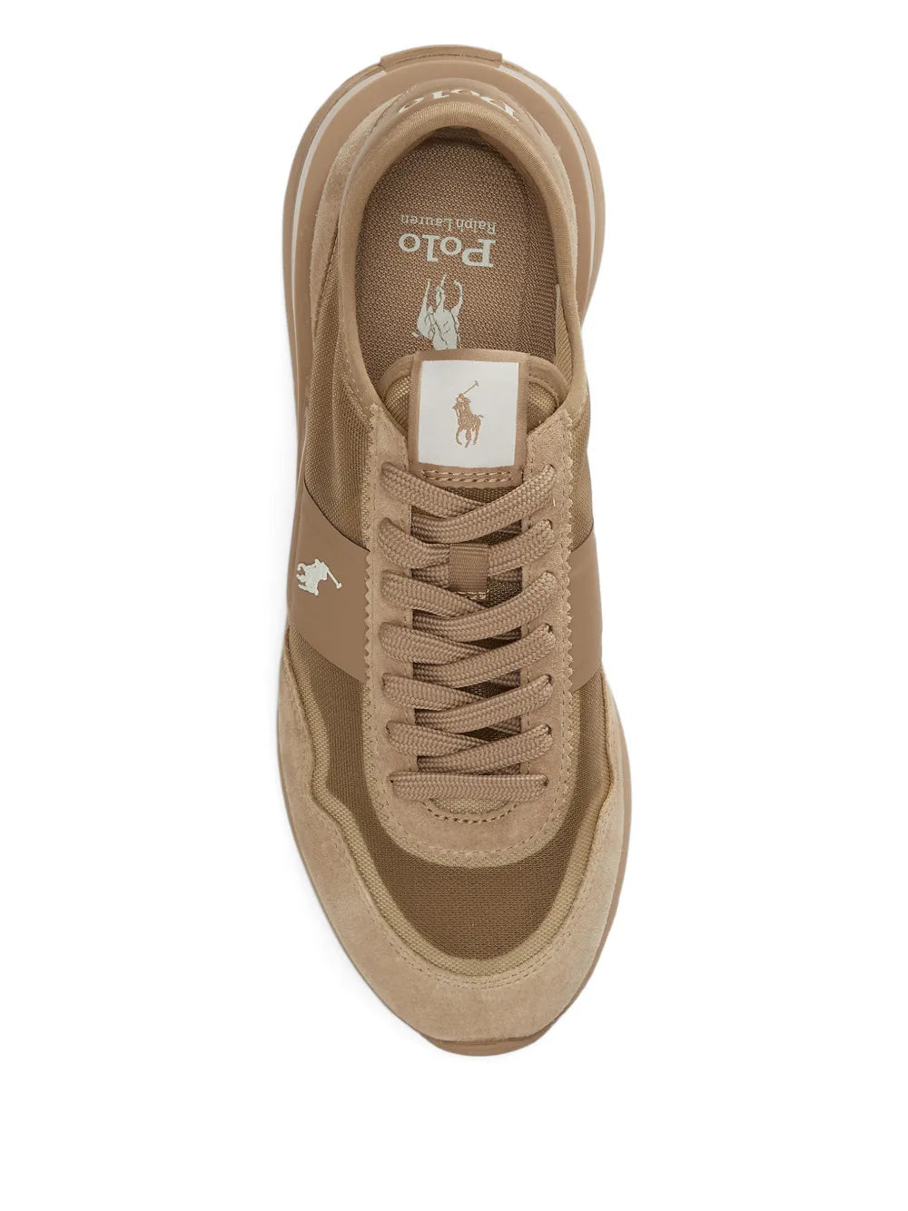 Polo Ralph Lauren Train 89 Mesh Suedetrainers — Brown — Size US M 3.5 - US W 5 — Top View
