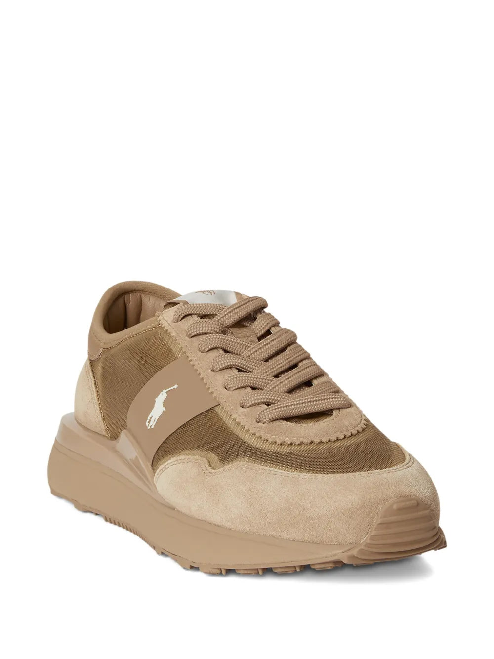 Polo Ralph Lauren Train 89 Mesh Suedetrainers — Brown — Size US M 3.5 - US W 5 — Side View