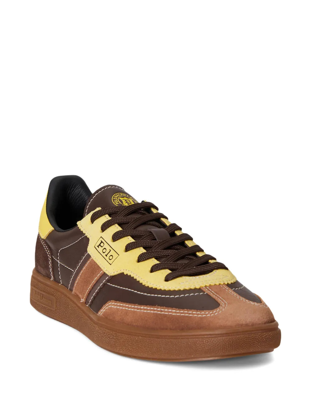 Polo Ralph Lauren Bedford Suede Side Stripes Trainer — Brown — Size US M 3.5 - US W 5 — Side View