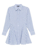 Maje Check Pattern Mini Dress — Blue/ Red — Size XS — Front View
