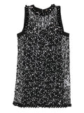 Maje Beaded Sleeveless Mini Dress — Black — Size XS — Front View