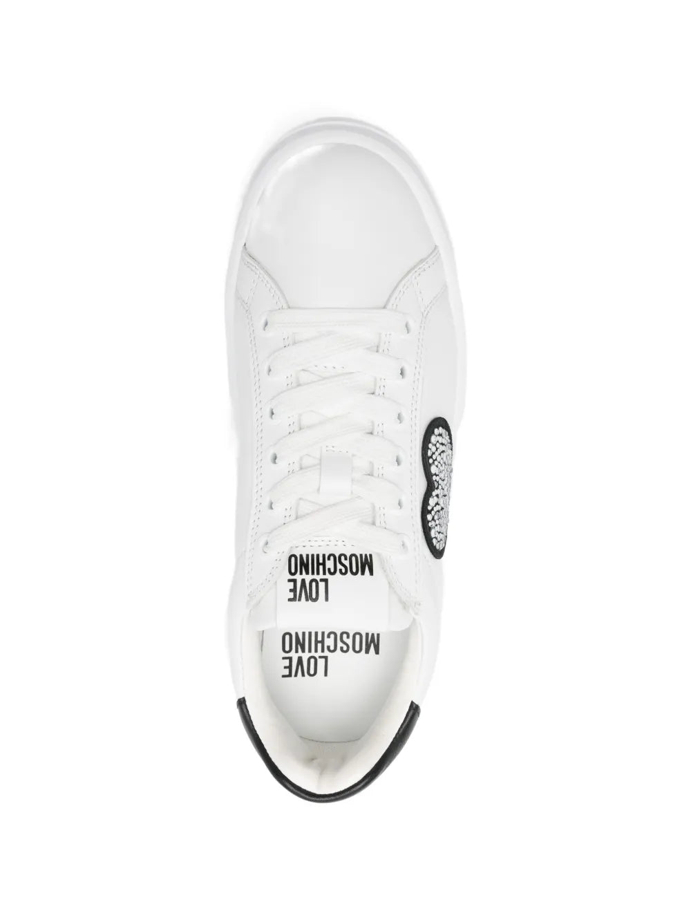 Love Moschino Heart-Detail — White — Size US M 3.5 - US W 5 — Top View