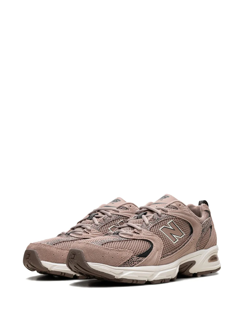 New Balance Logo-Details Lace-Up — Taupe — Size US M 3.5 - US W 5 — Side View