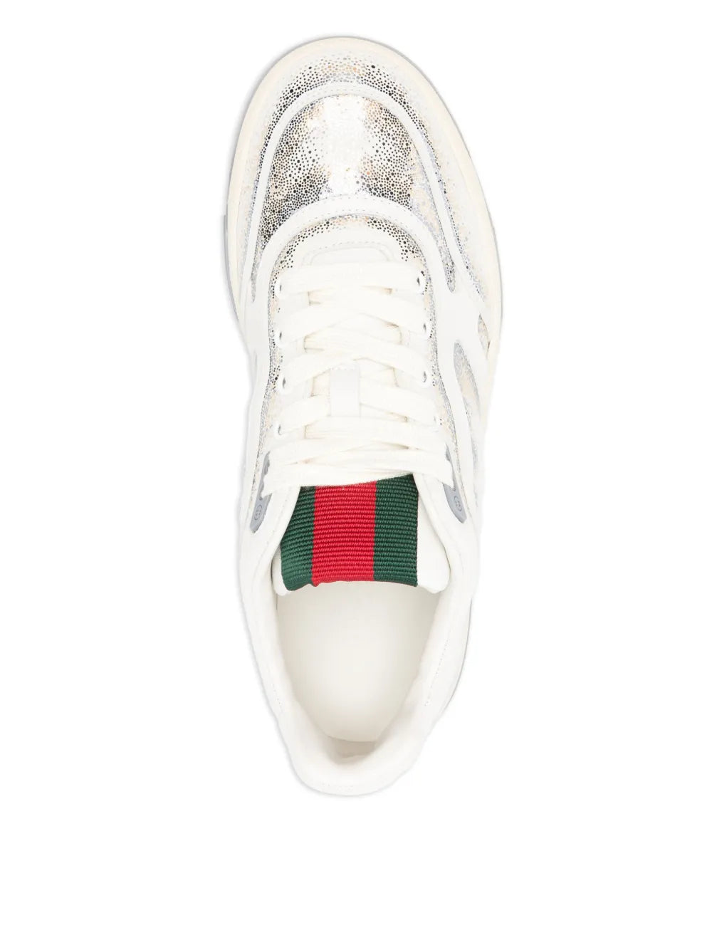 Gucci Glitter Stripe Low-Top — White — Size US M 3.5 - US W 5 — Top View