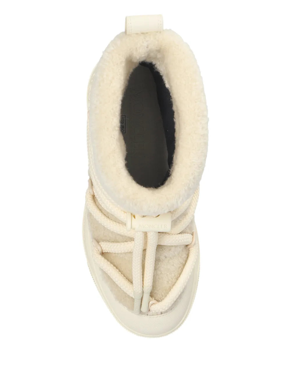 Moncler Altive Mid Drawstring-Fastening Snow Boots — Ivory — Size US M 3.5 - US W 5 — Top View
