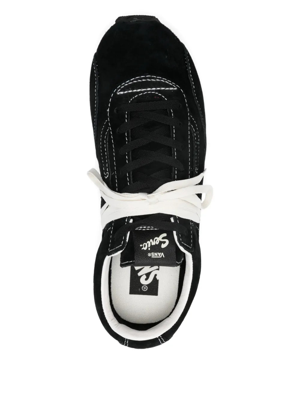 Vans Suede Stitching — Black — Size US M 3.5 - US W 5 — Top View