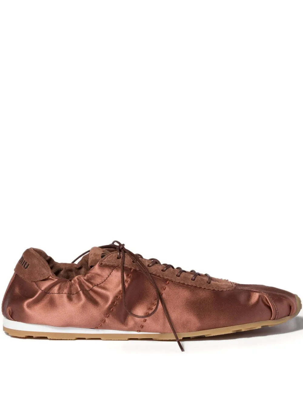 Miu Miu Plume Lace-Up Fastening — Brown — Size US M 3.5 - US W 5 — Front View