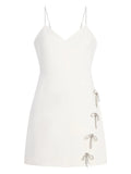 Cinq A Sept Corded Rhinestone Bow Rella Dress — Ivory — Size XS — Front View