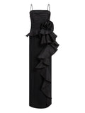 Cinq A Sept Liora Ruffled Floral Gown — Black — Size XS — Front View