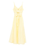Zimmermann Tie Waist Midi Dress — Yellow — Size XS — Front View