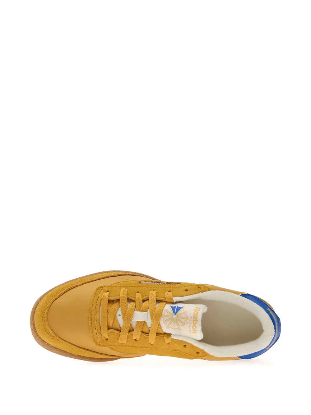 Reebok Club C 85 — Yellow — Size US M 3.5 - US W 5 — Top View
