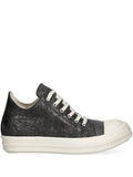 Rick Owens DRKSHDW Low Sneaks Metallic-Effect — Black — Size US M 3.5 - US W 5 — Front View
