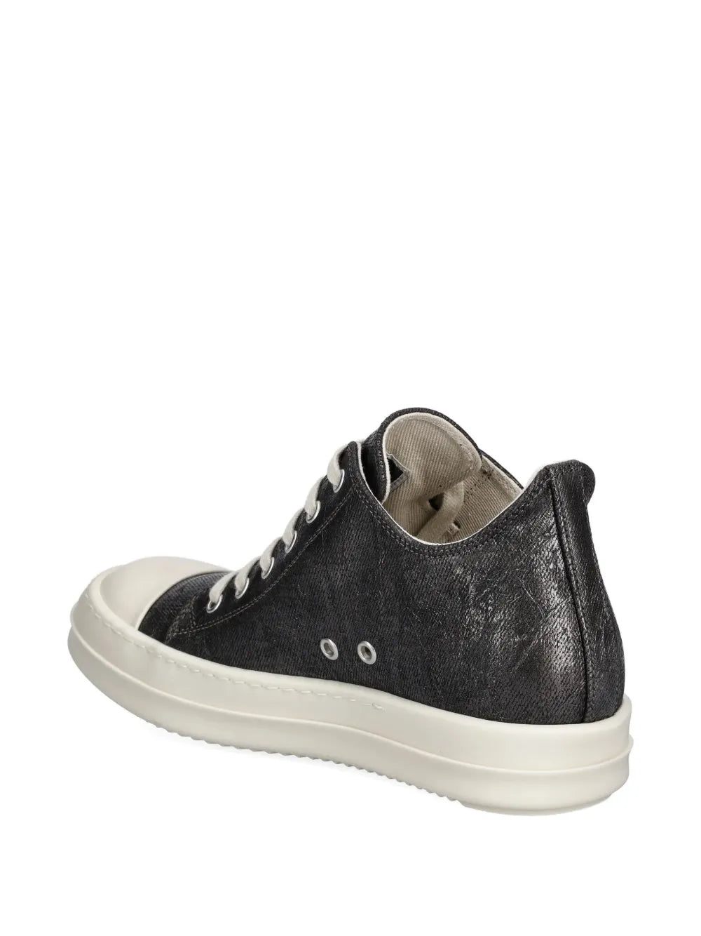 Rick Owens DRKSHDW Low Sneaks Metallic-Effect — Black — Size US M 3.5 - US W 5 — Back View