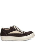 Rick Owens DRKSHDW Vintage Sneaks Brushed-Effect — Dark Brown — Size US M 3.5 - US W 5 — Front View