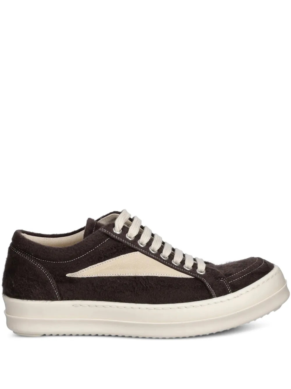 Rick Owens DRKSHDW Vintage Sneaks Brushed-Effect — Dark Brown — Size US M 3.5 - US W 5 — Front View