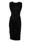 Axel 113 Adelina Midi Dress — Black — Size XS — Front View