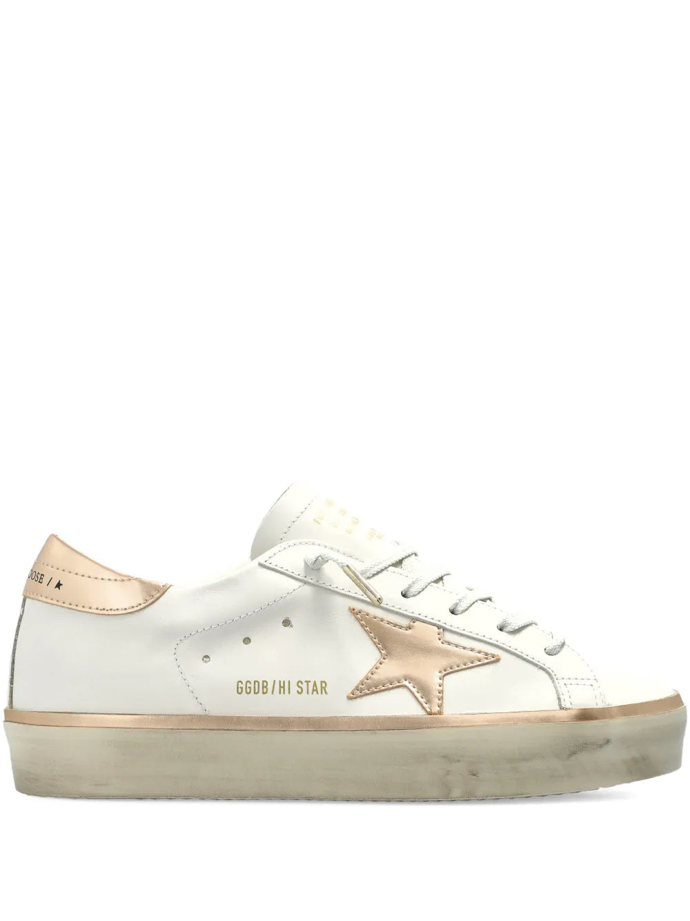 Golden Goose Hi Stars Lace-Up — White — Size US M 3.5 - US W 5 — Front View