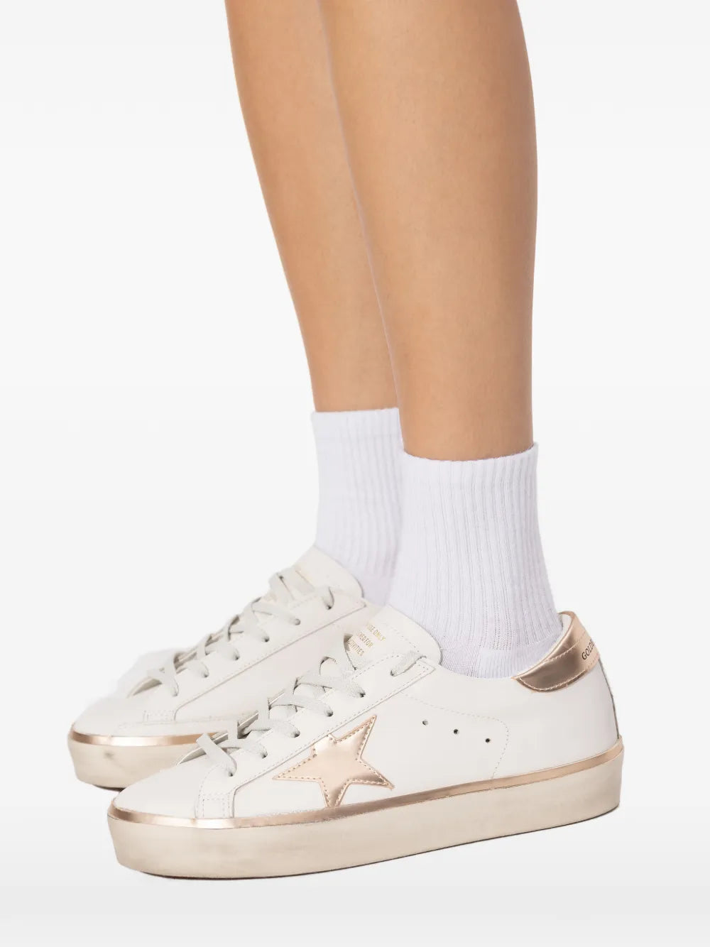 Golden Goose Hi Stars Lace-Up — White — Size US M 3.5 - US W 5 — Detail View