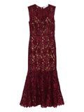 Self Portrait Sleeveless Midi Dress — Red — Size XS — Front View