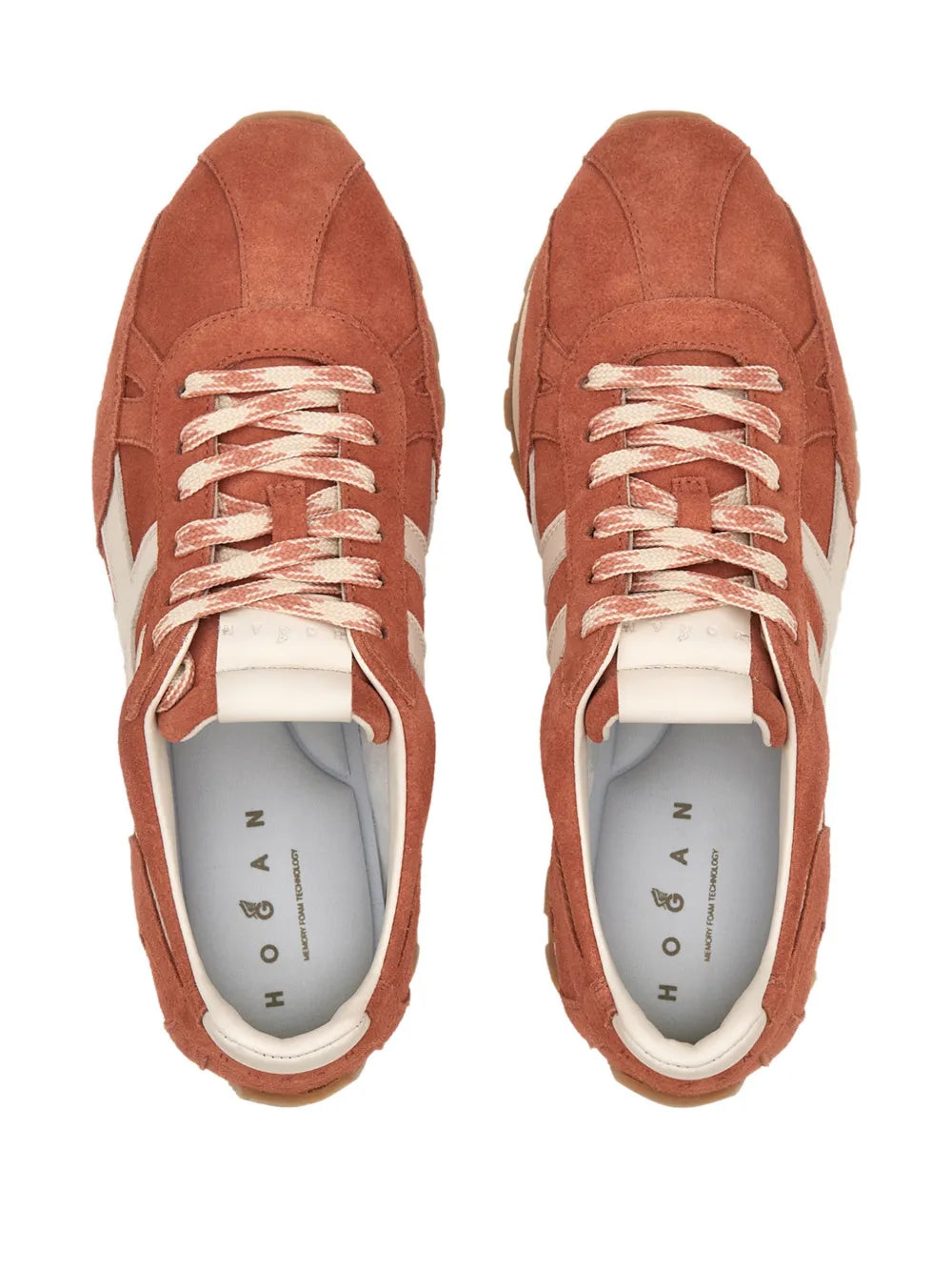 Hogan H671 86Er Lace-Up Fastening — Orange — Size US M 3.5 - US W 5 — Back View