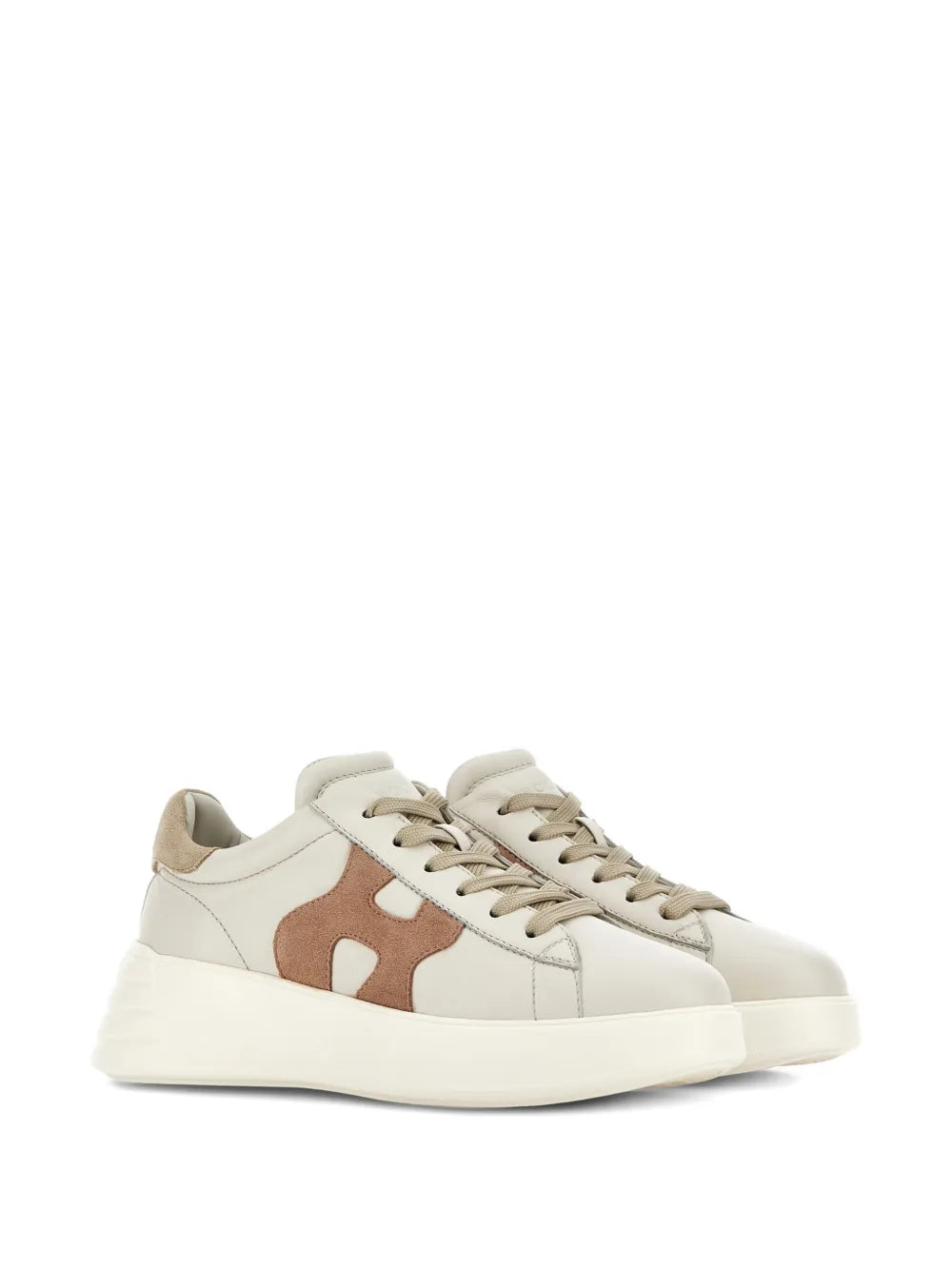 Hogan Rebel Logo-Applique — Beige — Size US M 3.5 - US W 5 — Side View