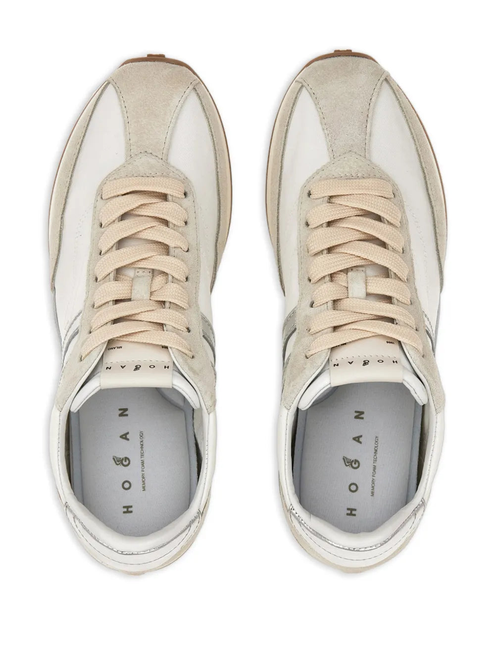 Hogan H699 Metallic-Logo — Beige — Size US M 3.5 - US W 5 — Top View