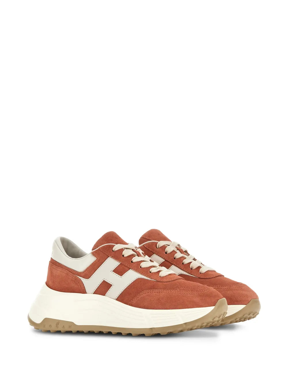 Hogan Hi-Fi Suede — Orange — Size US M 3.5 - US W 5 — Side View