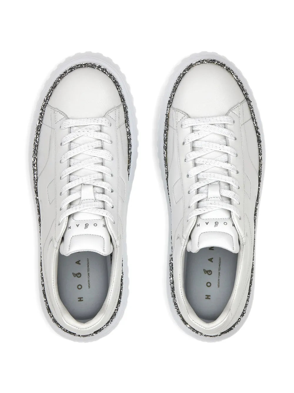 Hogan Lace-Up Platform — White — Size US M 3.5 - US W 5 — Back View