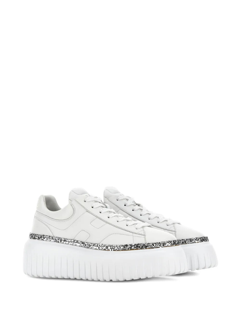 Hogan Lace-Up Platform — White — Size US M 3.5 - US W 5 — Side View
