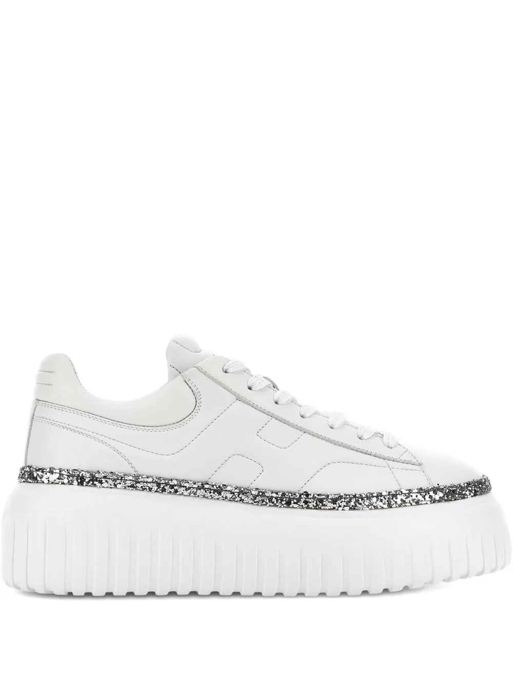 Hogan Lace-Up Platform — White — Size US M 3.5 - US W 5 — Front View