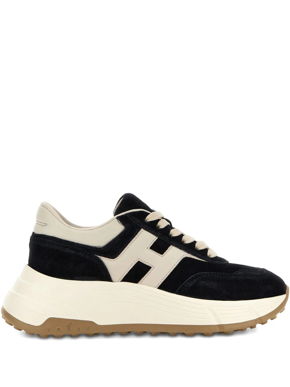 Hogan Hi-Fi Leather — Black — Size US M 3.5 - US W 5 — Front View