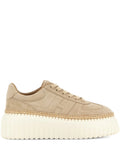 Hogan Suede Platform — Light Brown — Size US M 3.5 - US W 5 — Front View