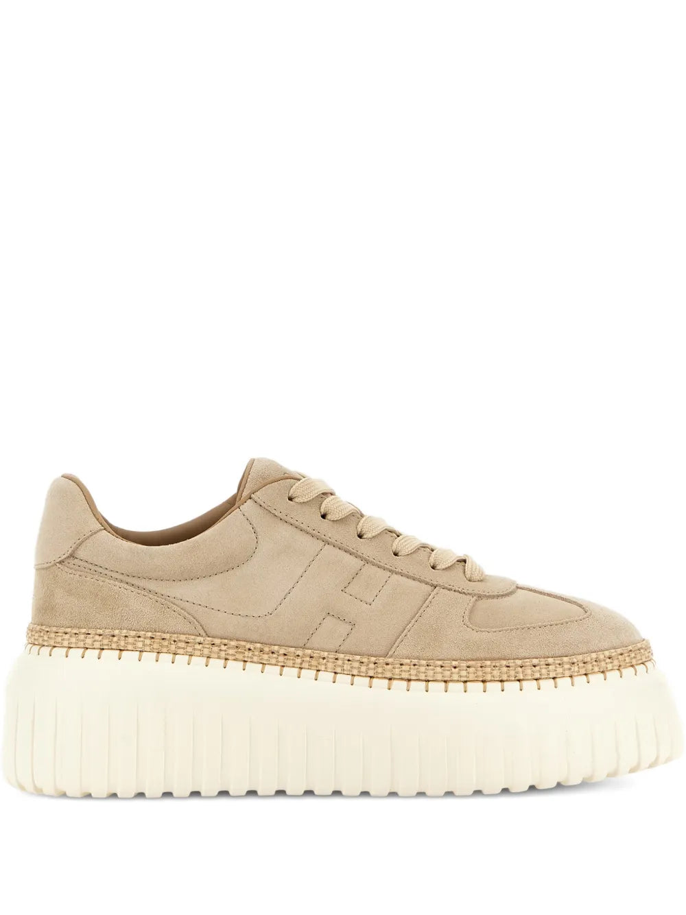 Hogan Suede Platform — Light Brown — Size US M 3.5 - US W 5 — Front View