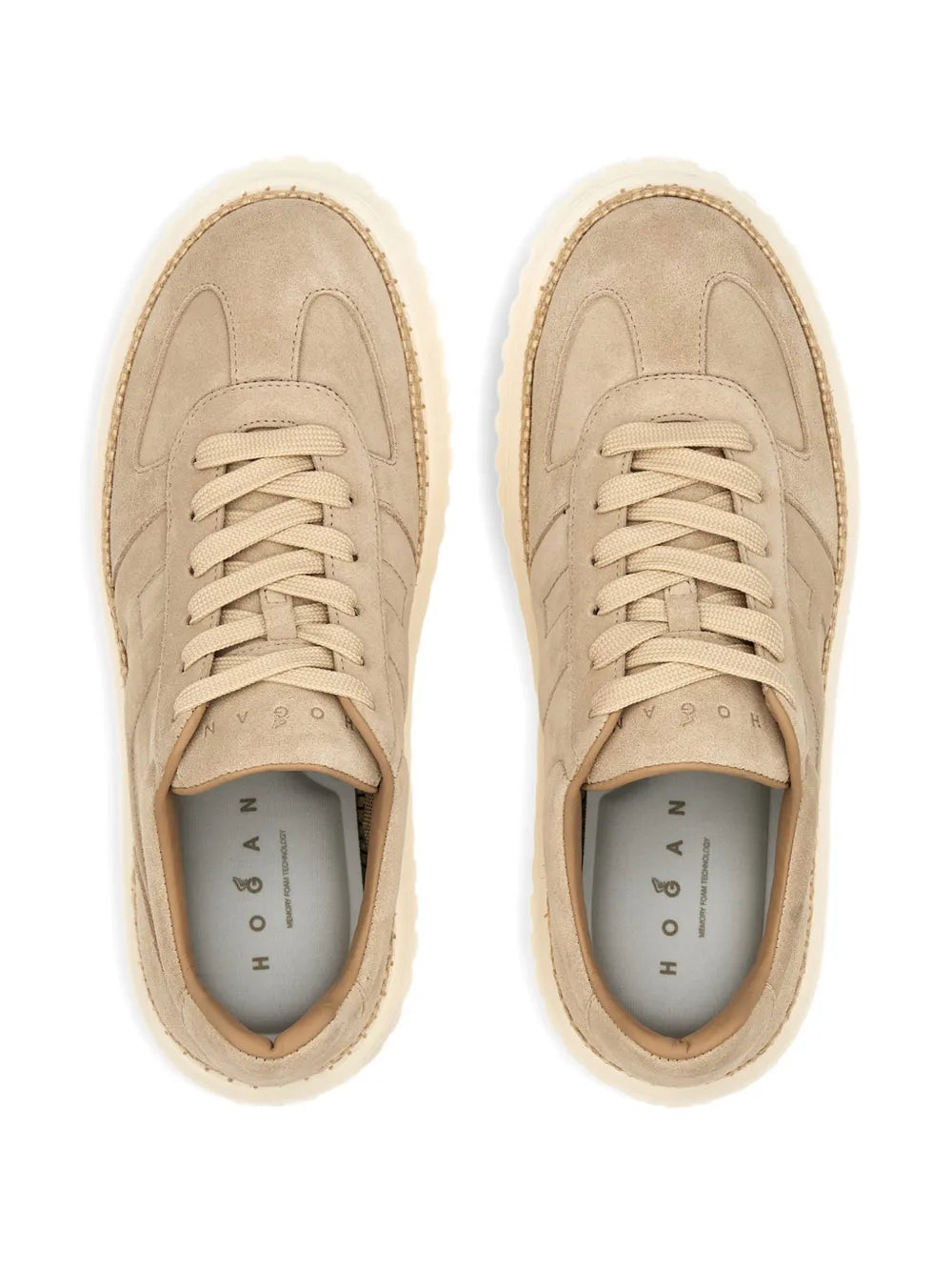 Hogan Suede Platform — Light Brown — Size US M 3.5 - US W 5 — Top View