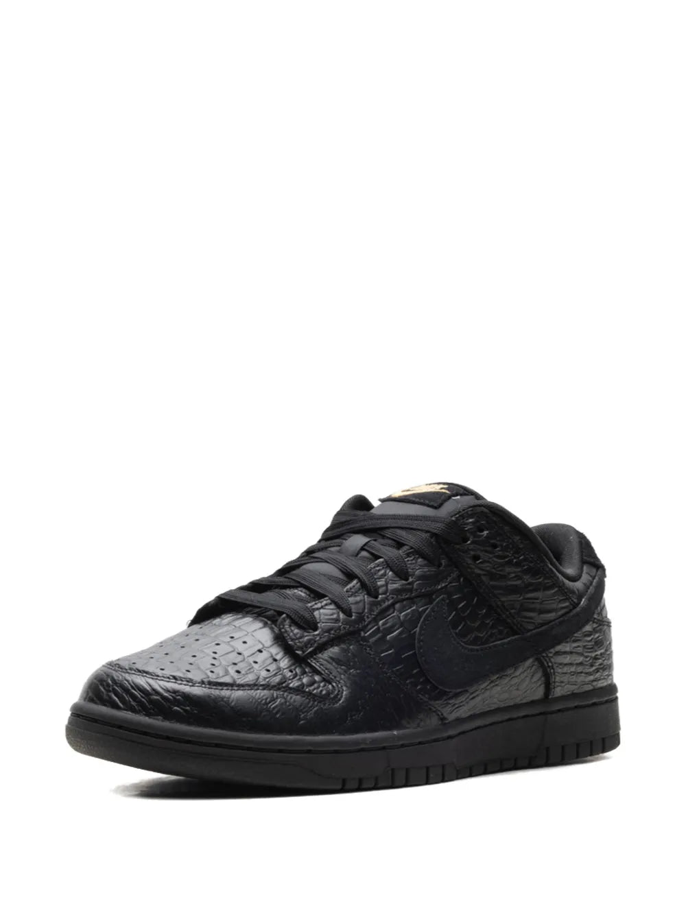 Nike Dunk Low Croc-Effect Low-Tops — Black — Size US M 3.5 - US W 5 — Back View