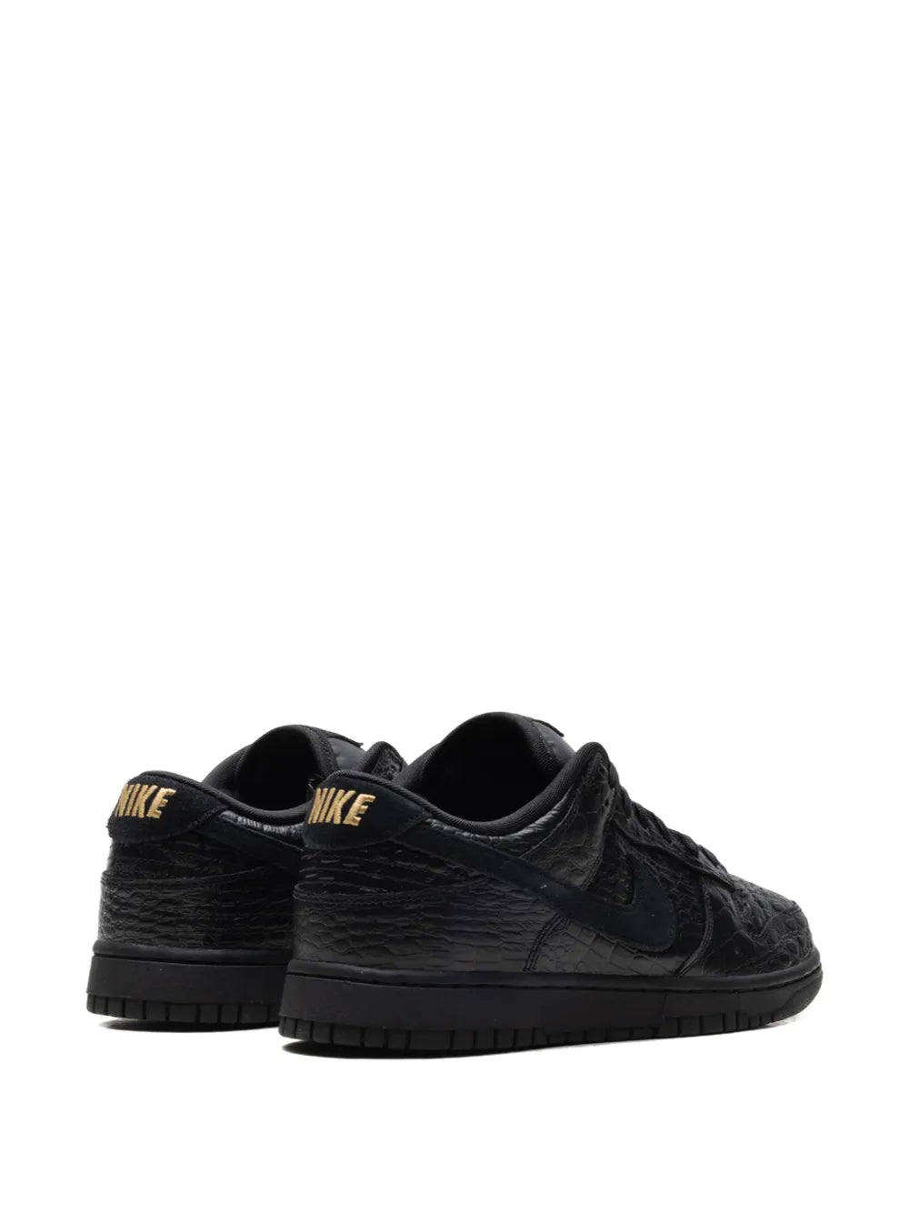 Nike Dunk Low Croc-Effect Low-Tops — Black — Size US M 3.5 - US W 5 — Detail View