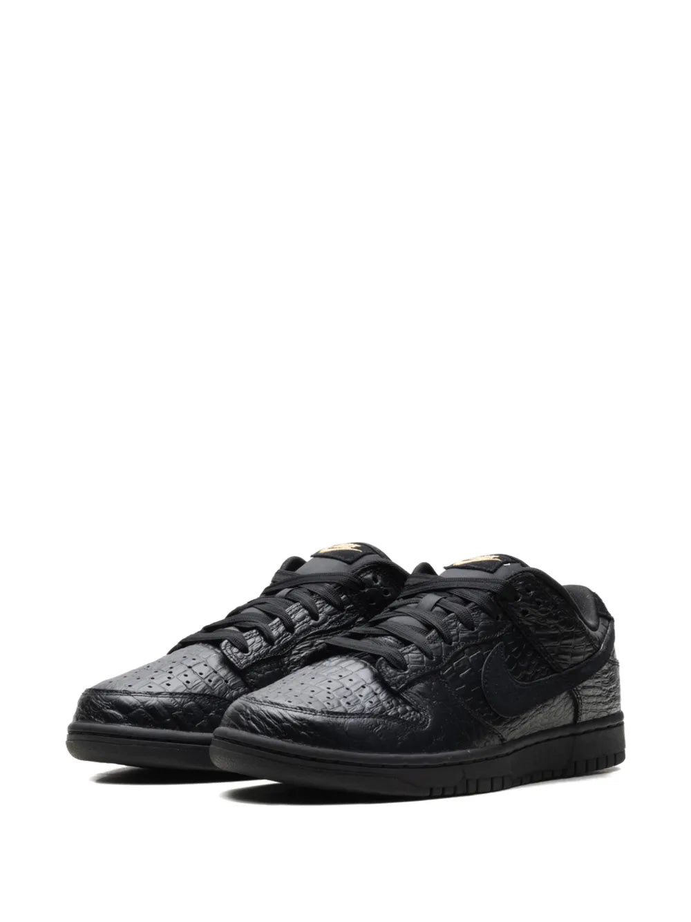 Nike Dunk Low Croc-Effect Low-Tops — Black — Size US M 3.5 - US W 5 — Top View