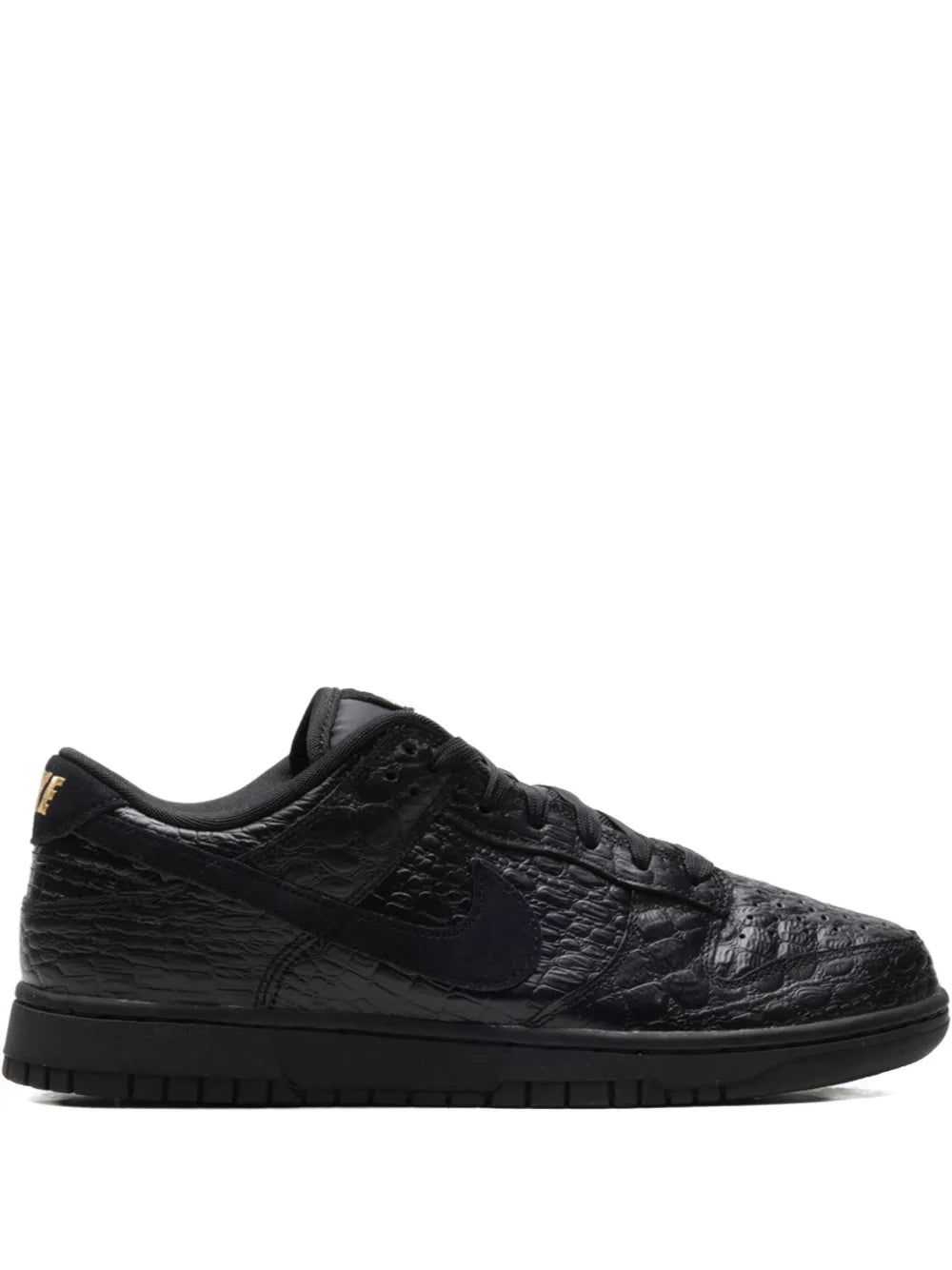 Nike Dunk Low Croc-Effect Low-Tops — Black — Size US M 3.5 - US W 5 — Front View