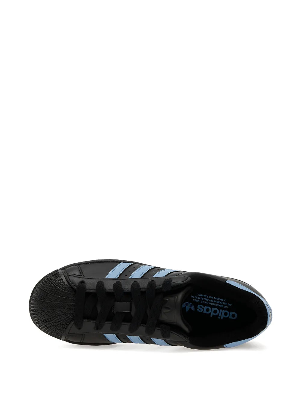 adidas Superstar Ii Leather — Black — Size US M 3.5 - US W 5 — Top View