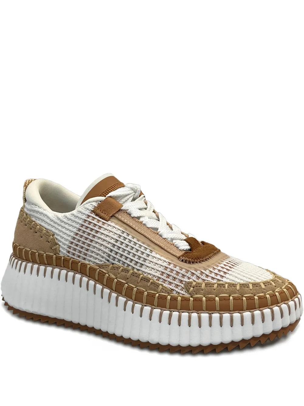 Chlo latform Stitching — Brown — Size US M 3.5 - US W 5 — Front View