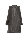 Tom Ford Striped V Neck Dress — Black — Size XS — Front View
