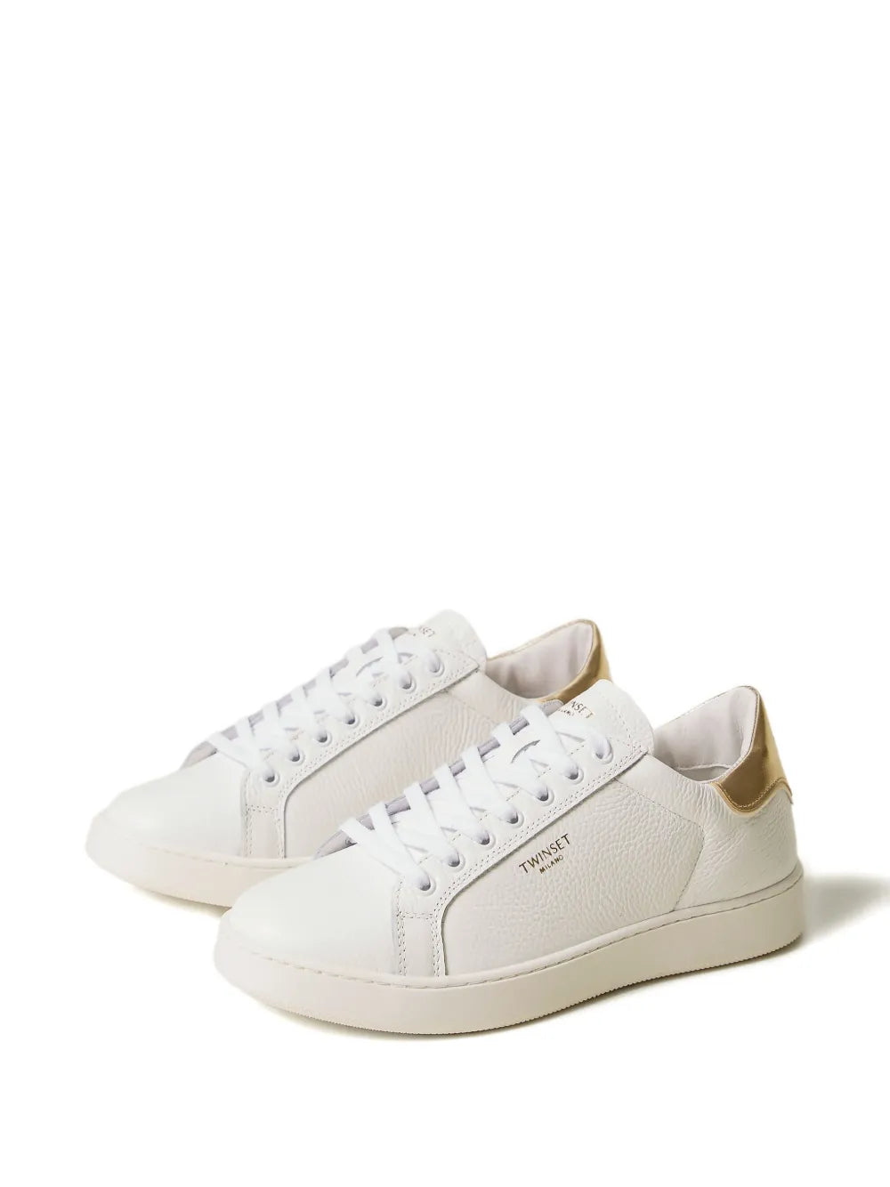 TWINSET Lace-Up Logo-Detail — White — Size US M 3.5 - US W 5 — Side View