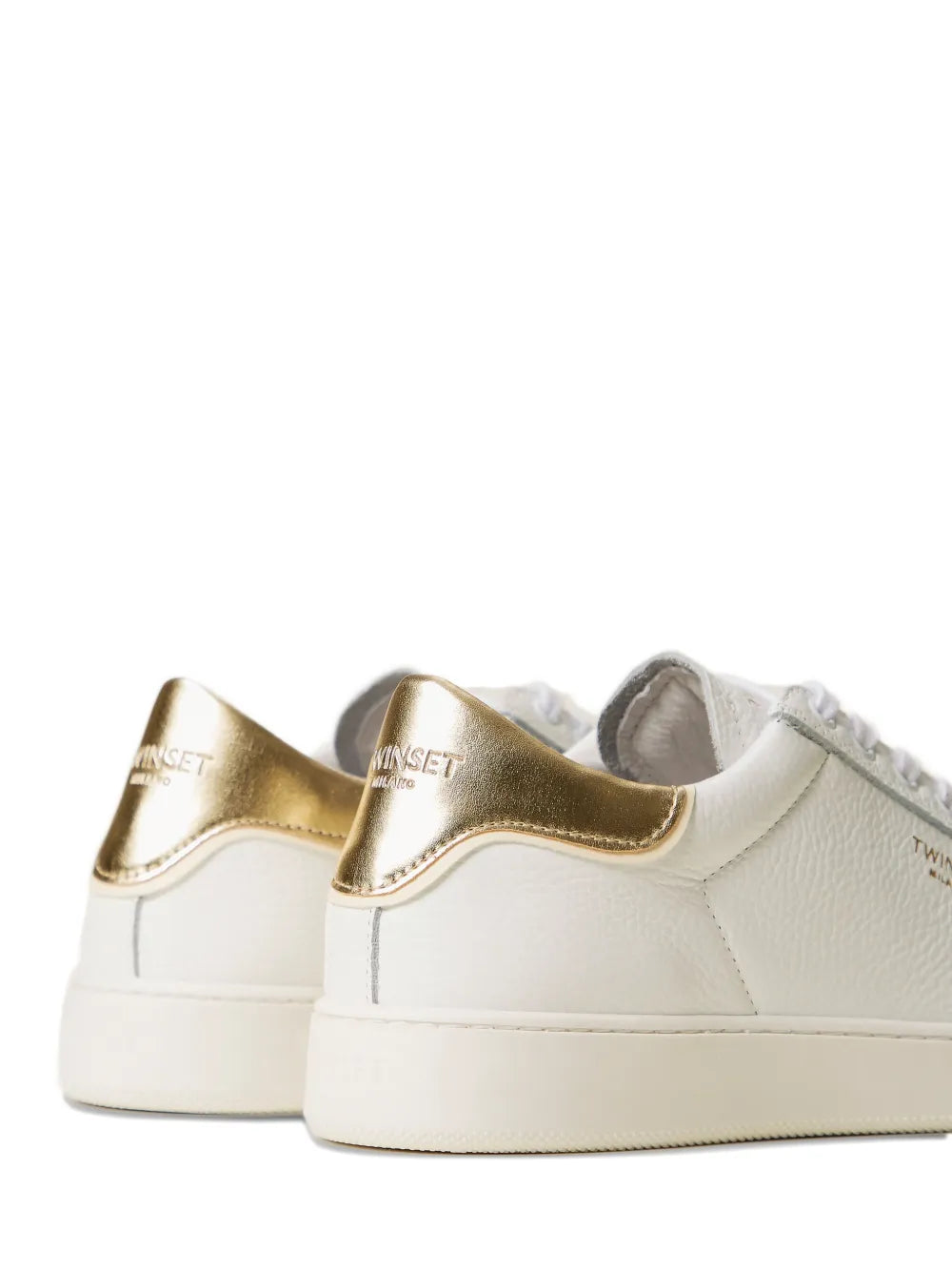 TWINSET Lace-Up Logo-Detail — White — Size US M 3.5 - US W 5 — Top View