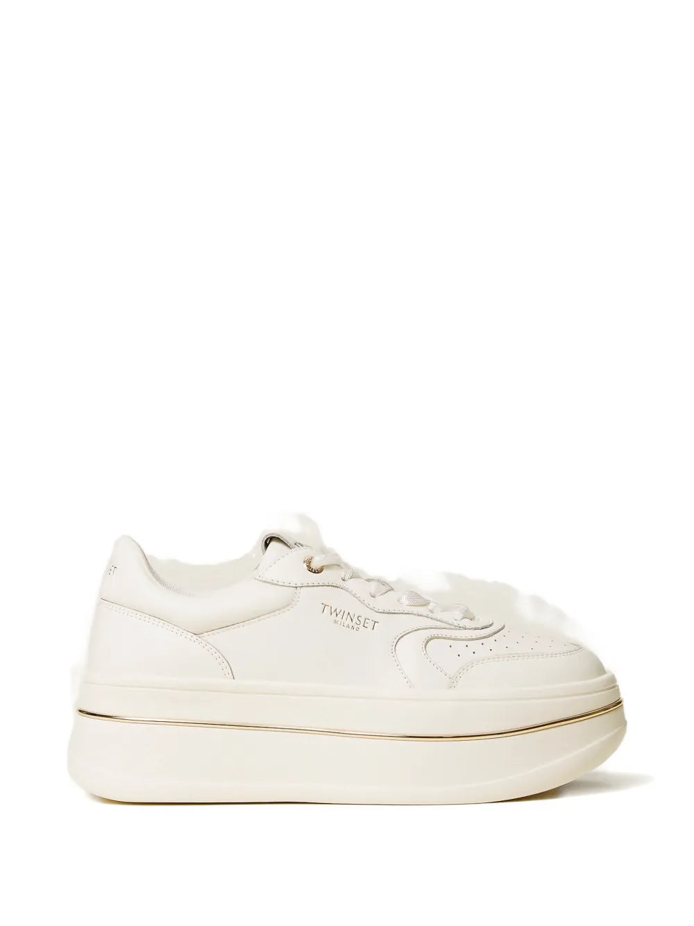 TWINSET Lace-Up Platform — White — Size US M 3.5 - US W 5 — Front View