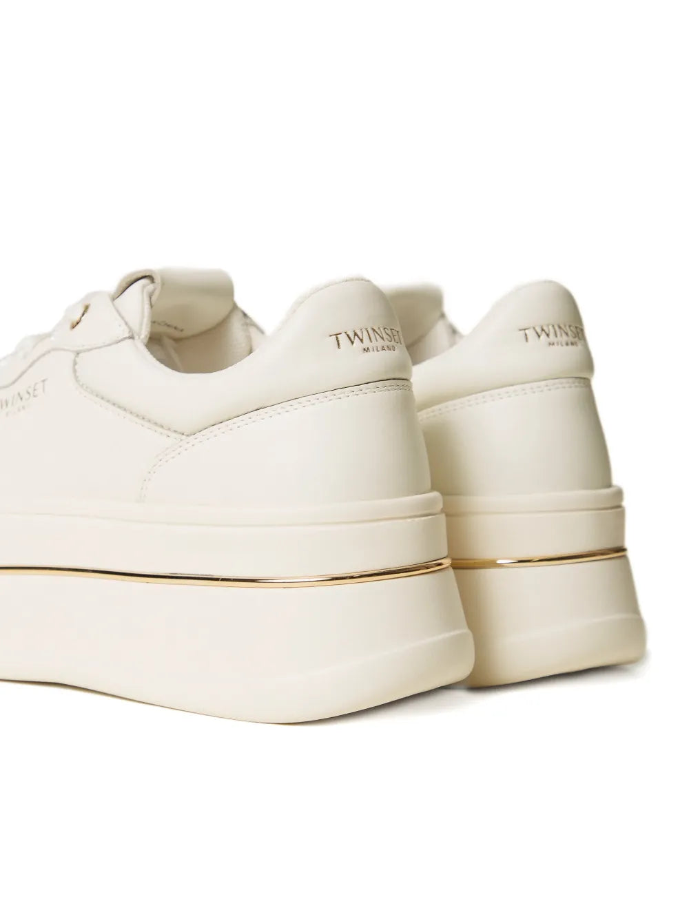 TWINSET Lace-Up Platform — White — Size US M 3.5 - US W 5 — Back View