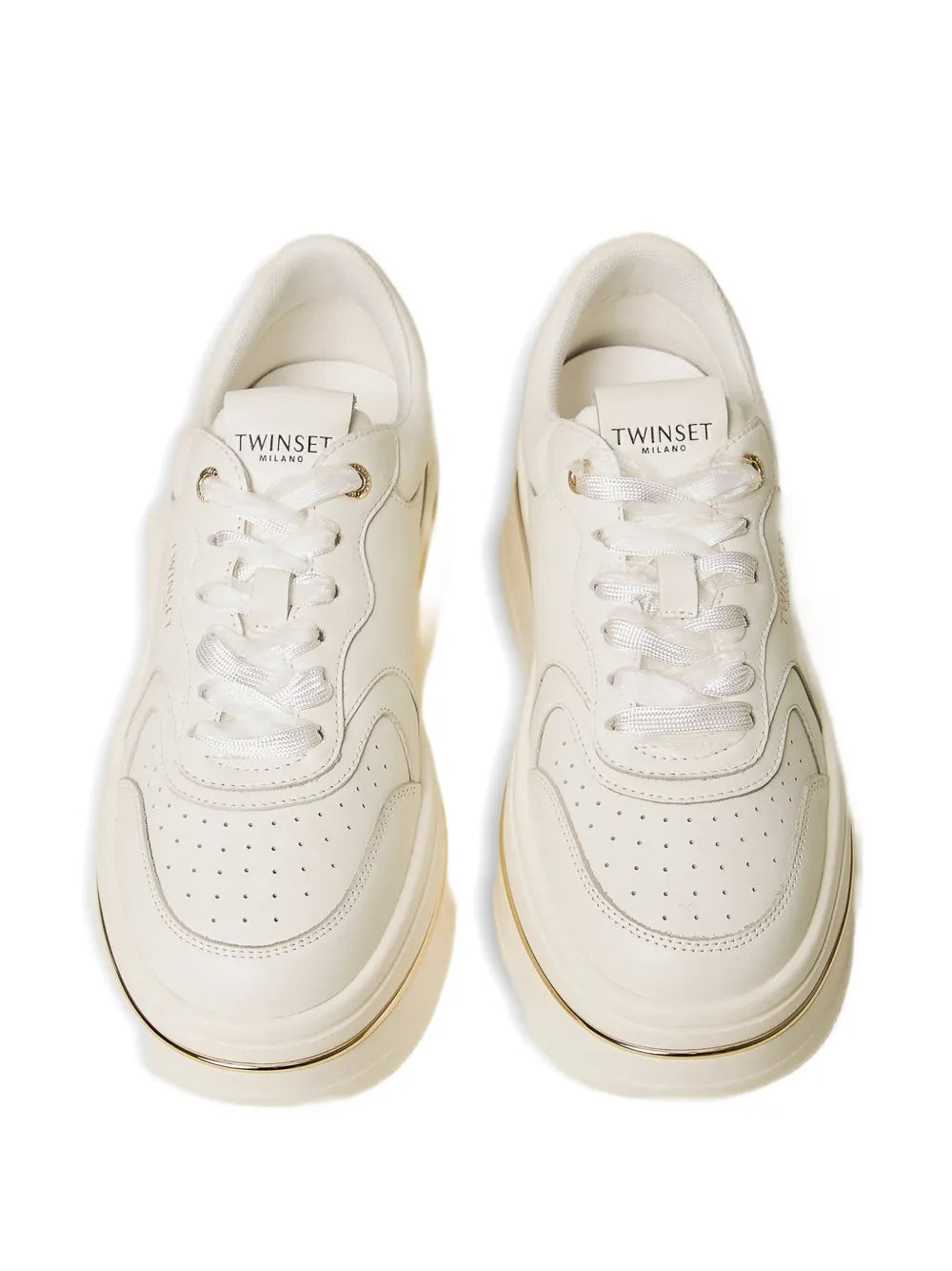 TWINSET Lace-Up Platform — White — Size US M 3.5 - US W 5 — Side View