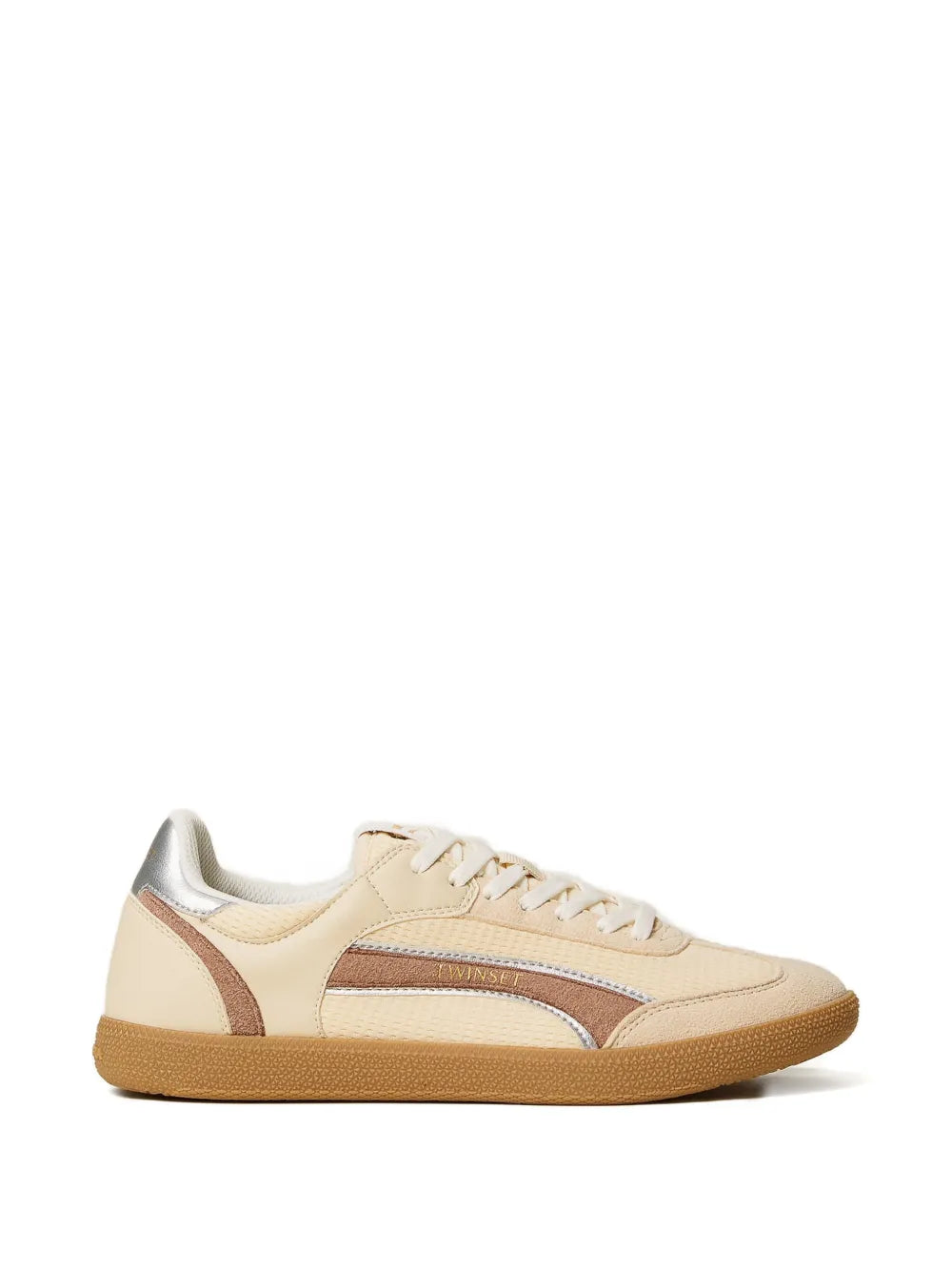 TWINSET Lace-Up Panelled — Beige — Size US M 3.5 - US W 5 — Front View