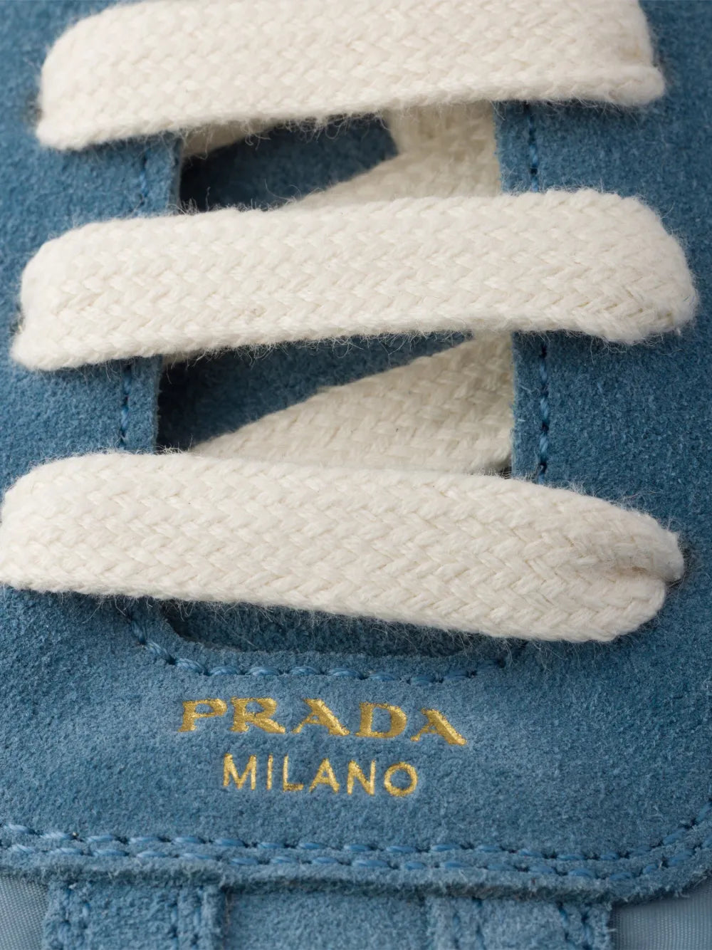 Prada Montecarlo Re-Edition Logo Lace-Up — Blue — Size US M 3.5 - US W 5 — Back View