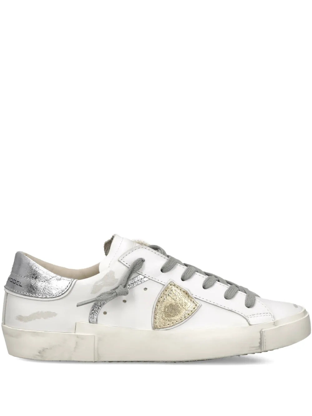Philippe Model Paris Prsx Triangle Patch Trainers — White — Size US M 3.5 - US W 5 — Front View